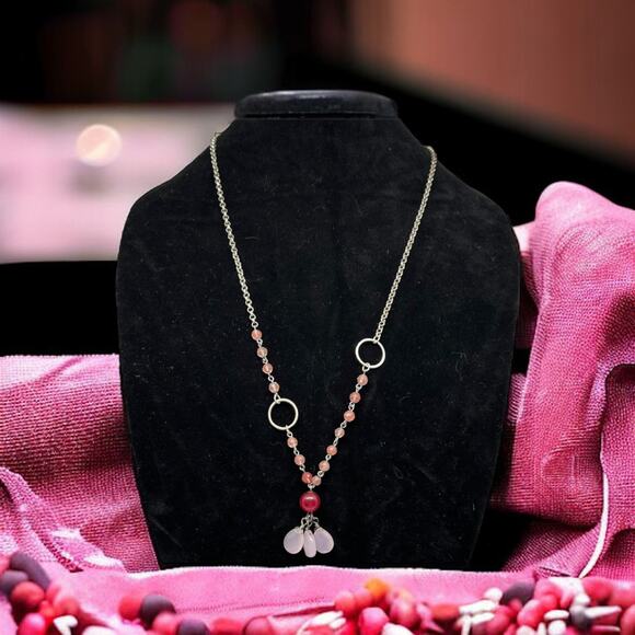 unknown Jewelry - Bohemian-Inspired Pink Drop Necklace